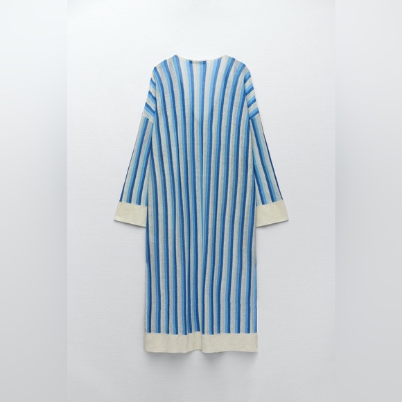 ZARA ~ Knit Striped Linen Summer Dress ~ Bikini Coverup - Picture 11 of 13